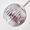 Ripoll ceiling light, globe light sand-coloured, 6-light sources