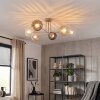 Koyoto ceiling light, globe light 78 cm sand-coloured, 6-light sources