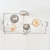 Koyoto ceiling light, globe light 78 cm sand-coloured, 6-light sources