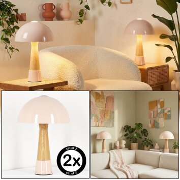Mushroom Lamp  Forgek table lamp Champagne, Wood like finish, 1-light source