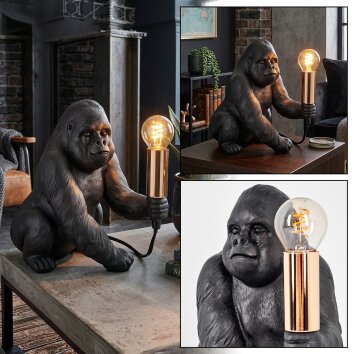 Zarik table lamp copper, black, 1-light source