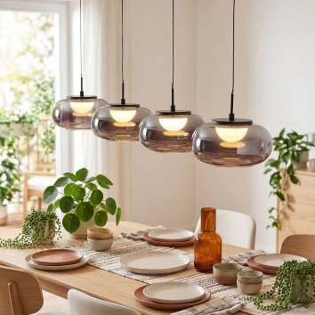 Ironel hanging light, pendant light LED black, 1-light source