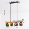 Koyoto hanging light, globe light, pendant light Ecru, black, 4-light sources
