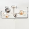 Ripoll ceiling light, globe light sand-coloured, 6-light sources
