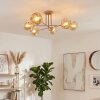 Ripoll ceiling light, globe light sand-coloured, 6-light sources