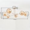 Ripoll ceiling light, globe light sand-coloured, 6-light sources