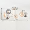 Koyoto ceiling light, globe light 78 cm sand-coloured, 6-light sources