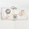 Koyoto ceiling light, globe light 78 cm sand-coloured, 6-light sources