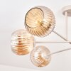 Ripoll ceiling light, globe light sand-coloured, 6-light sources