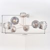 Ripoll ceiling light, globe light sand-coloured, 6-light sources