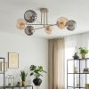 Koyoto ceiling light, globe light 78 cm sand-coloured, 6-light sources
