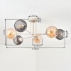 Koyoto ceiling light, globe light 78 cm sand-coloured, 6-light sources