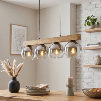 Koyoto hanging light, globe light, pendant light Ecru, black, 4-light sources