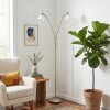 Karol floor lamp LED matt nickel, 2-light sources
