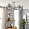 Ripoll ceiling light, globe light sand-coloured, 6-light sources