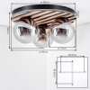 Rafon ceiling light, globe light Wood like finish, black, 3-light sources