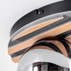 Rafon ceiling light, globe light Wood like finish, black, 3-light sources