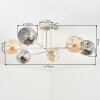 Ripoll ceiling light, globe light sand-coloured, 6-light sources
