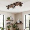 Rafon ceiling light, globe light Wood like finish, black, 4-light sources