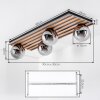 Rafon ceiling light, globe light Wood like finish, black, 4-light sources