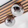 Rafon ceiling light, globe light Wood like finish, black, 4-light sources