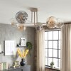 Ripoll ceiling light, globe light sand-coloured, 6-light sources