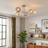 Ripoll ceiling light, globe light sand-coloured, 6-light sources