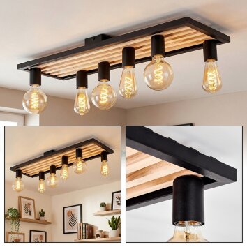 Kanor ceiling light Ecru, black, 6-light sources