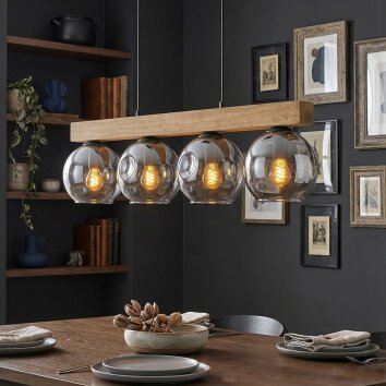 Ripoll hanging light, globe light, pendant light Ecru, black, 4-light sources