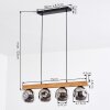Ripoll hanging light, globe light, pendant light Ecru, black, 4-light sources