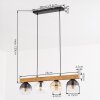 Koyoto hanging light, globe light, pendant light Ecru, black, 4-light sources
