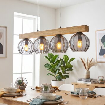 Koyoto hanging light, globe light, pendant light Ecru, black, 4-light sources