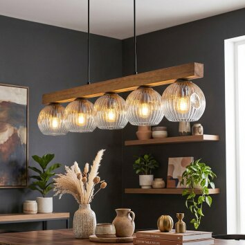 Ripoll hanging light, globe light, pendant light Ecru, black, 5-light sources