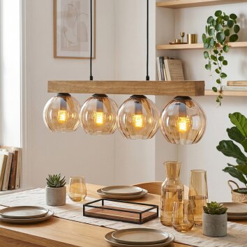 Koyoto hanging light, globe light, pendant light Ecru, black, 4-light sources