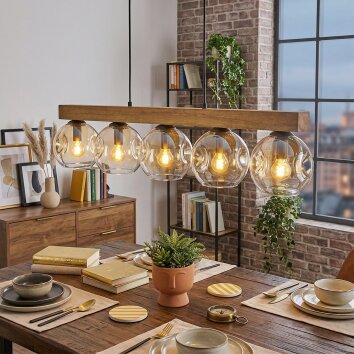 Ripoll hanging light, globe light, pendant light Ecru, black, 5-light sources