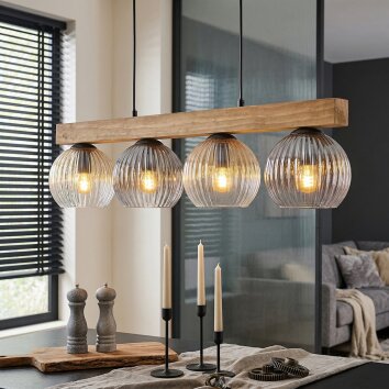 Koyoto hanging light, globe light, pendant light Ecru, black, 4-light sources