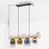 Koyoto hanging light, globe light, pendant light Ecru, black, 4-light sources