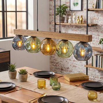 Ripoll hanging light, globe light, pendant light Ecru, black, 5-light sources