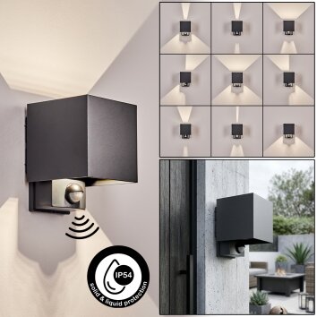Almodofa outdoor wall light, Up & Down Light, wall light LED anthracite, 1-light source, Motion sensor