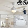 Lenok Ceiling fan light LED Wood like finish, white, 1-light source, Remote control