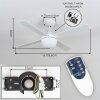 Lenok Ceiling fan light LED Wood like finish, white, 1-light source, Remote control
