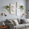 Olaris wall spotlight set of 2, wood accent, white shade, adjustable reading light