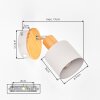 Olaris wall spotlight set of 2, wood accent, white shade, adjustable reading light