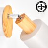 Olaris wall spotlight set of 2, wood accent, white shade, adjustable reading light