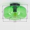 Boza Green Glass Ceiling Light, Retro Flush Mount Light for Living Room