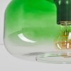 Boza glass ceiling light with green gradient shade, round flush mount Ø 28 cm