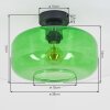 Boza green glass ceiling light, retro flush mount lamp with E27 socket, Ø 28 cm