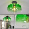 Boza green glass ceiling light, flush mount with gradient glass shade Ø 28 cm, E27