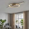Nemil LED ceiling light, flat ring and bar design for living room, Kelvin change