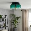 Boza green glass ceiling light with dark green gradient shade, round 28 cm, E27